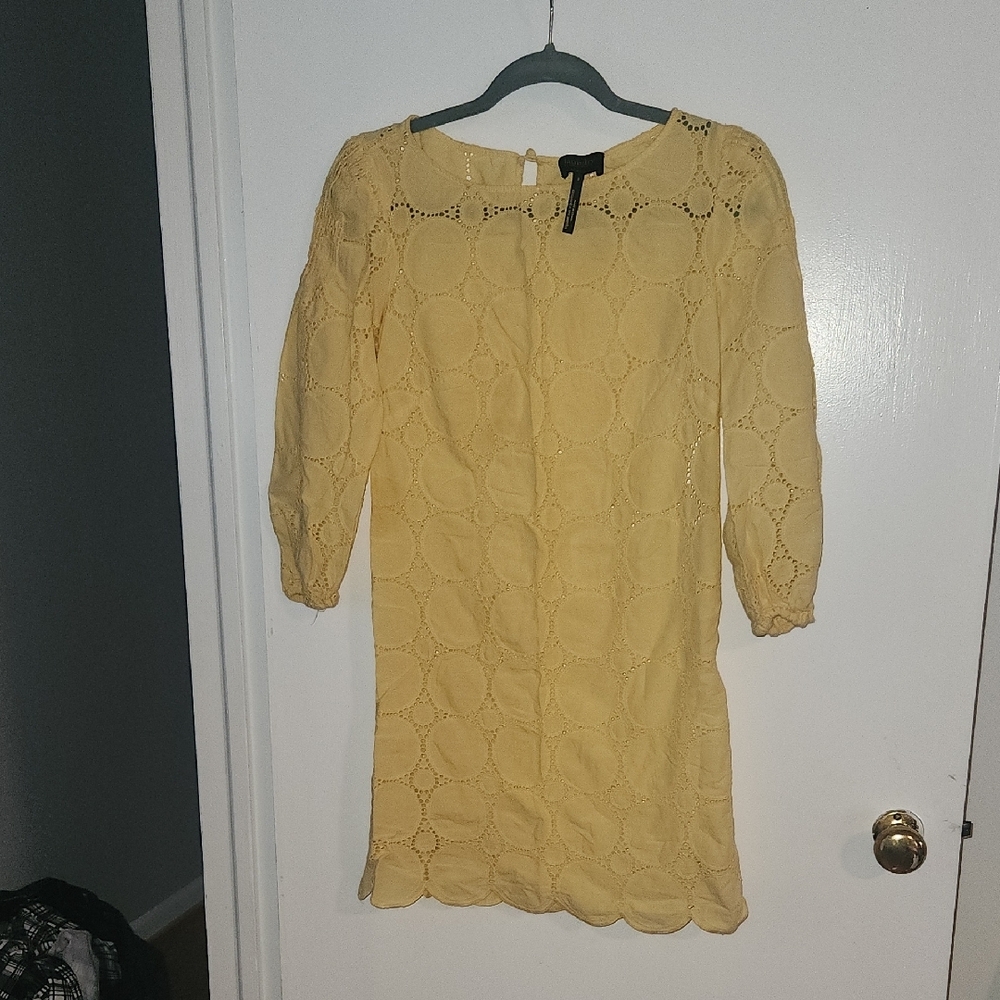 Elegant Yellow Lace Dress